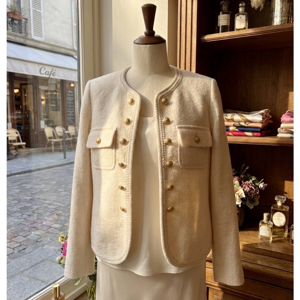 Talbots Berkshire Wool Blend
Crop Blazer Jacket Cream Women 8P NWT - Picture 6 of 13